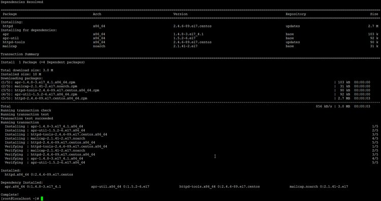 نصب وبسرور آپاچی در سیستمعامل CentOS